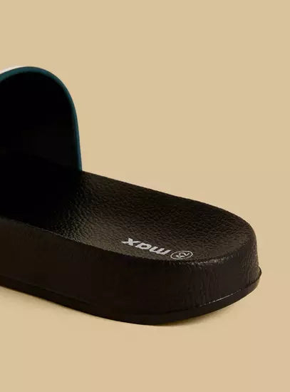 Max Slogan Embossed Slides Green