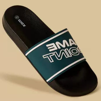 Max Slogan Embossed Slides Green
