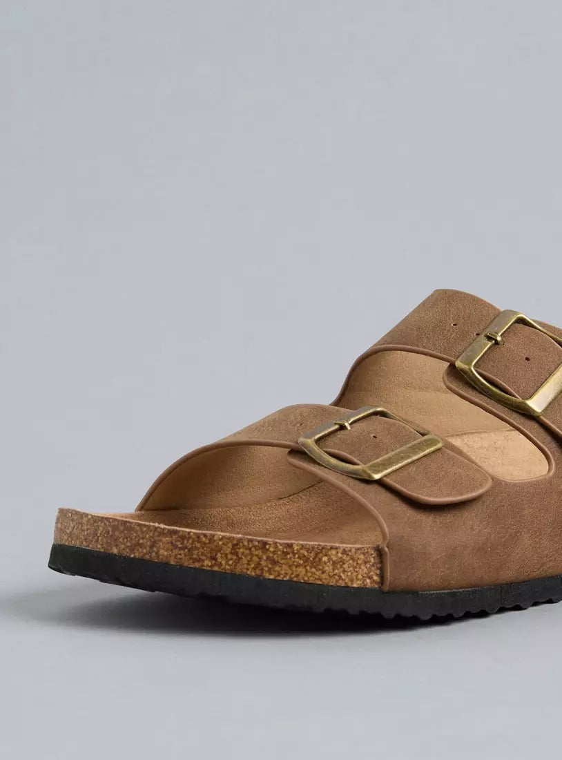 Max Buckle Accent Slip-On Sandals