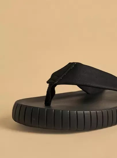 Max Ribbed Slippers Black