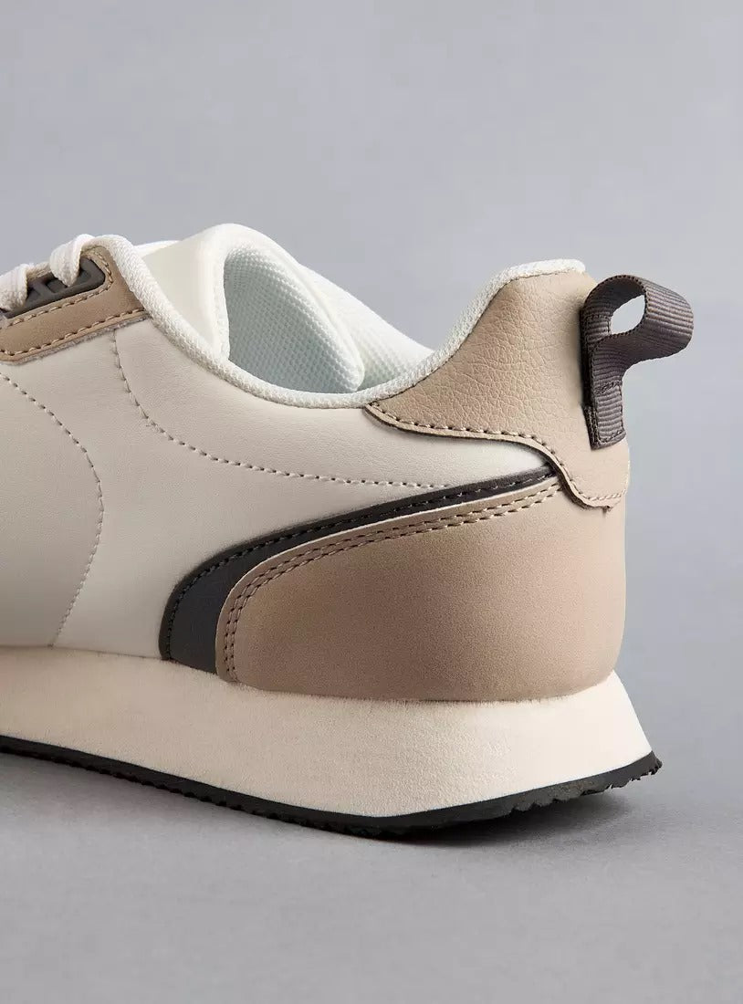 Panelled Sneakers with Lace-Up Closure for Men