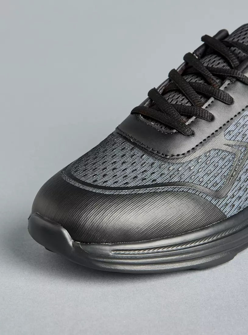 Textured Lace-Up Sports Shoes