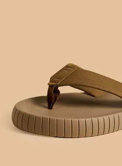 Max Ribbed Slippers Brown
