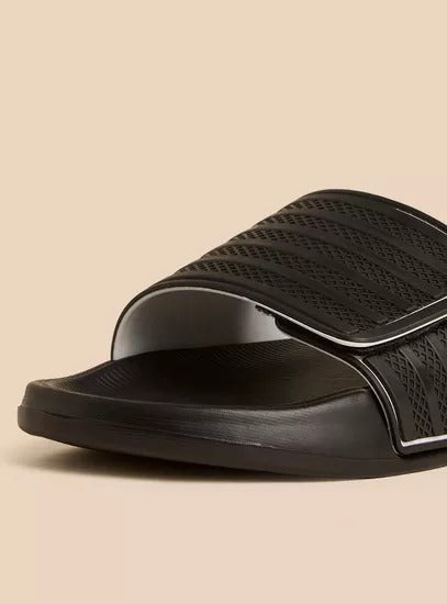 Max Textured Slides Black for Men