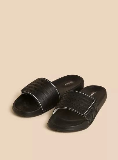 Max Textured Slides Black for Men