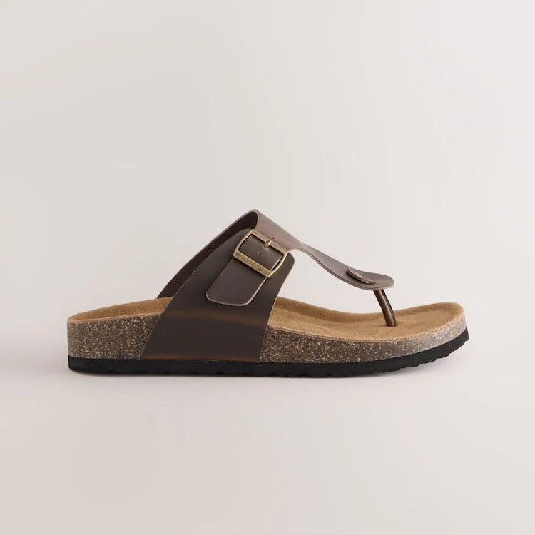 Next Brown Toe Post Footbed