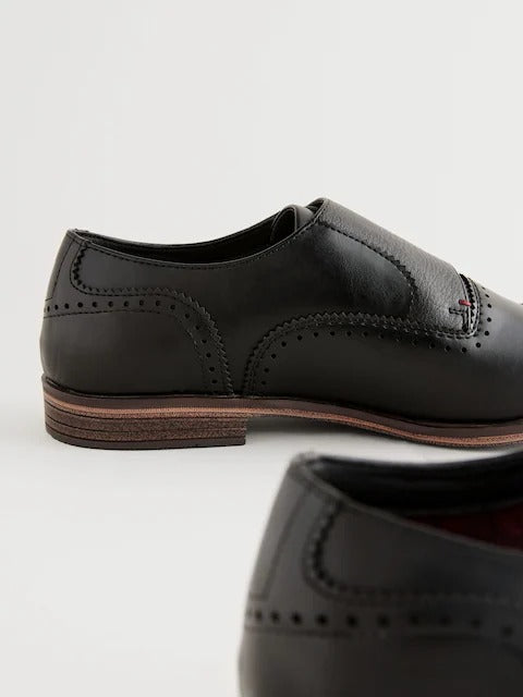 NEXT Black Double Monk Toe Cap Shoes