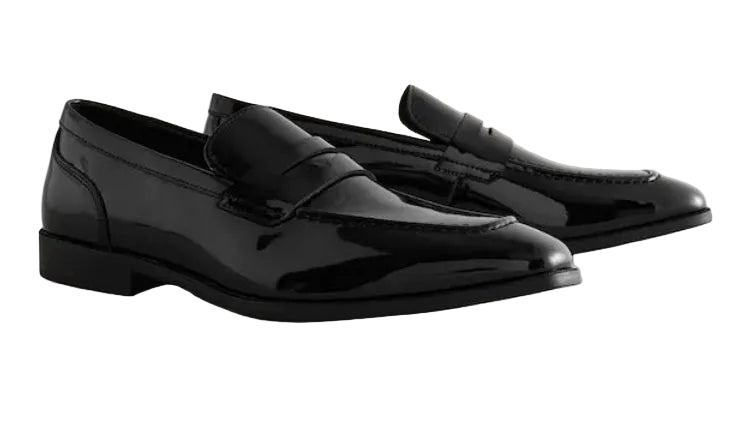 NEXT Black Patent Loafers