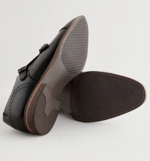 NEXT Black Double Monk Toe Cap Shoes