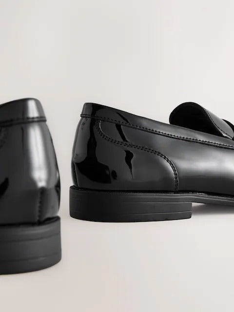 NEXT Black Patent Loafers