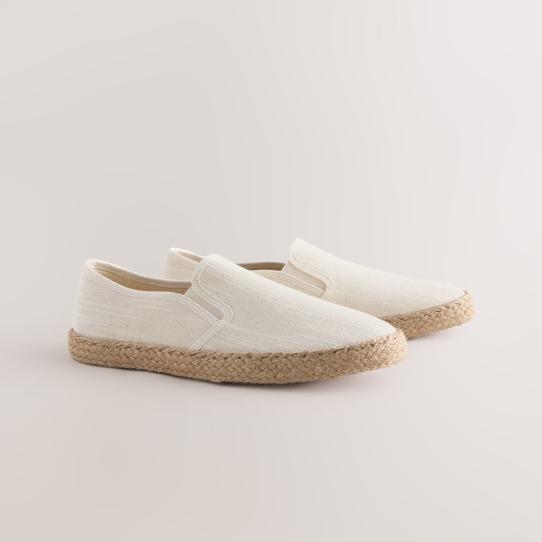 Neutral Textured Slip On Espadrilles