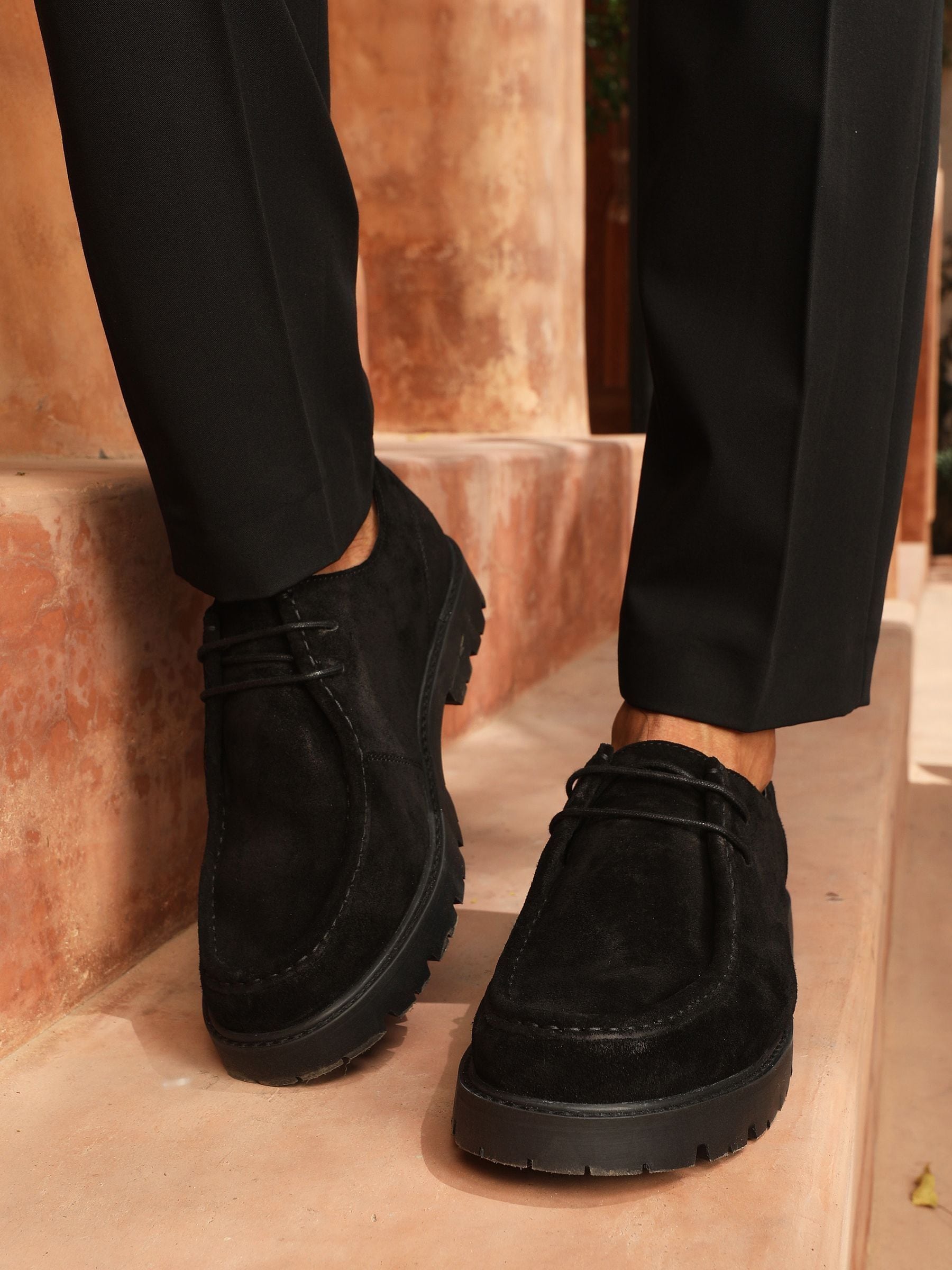 Off The Hook Jovi Suede Moc Toe Shoes with Lug Sole