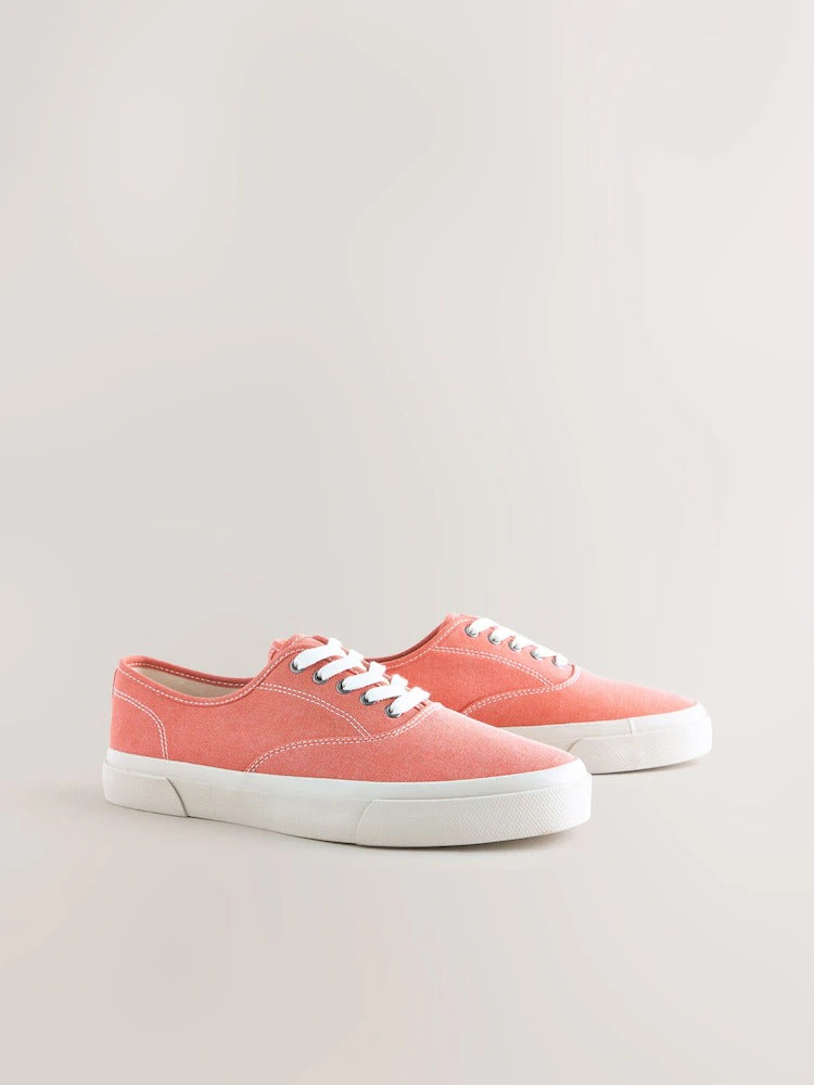 NEXT Canvas CVO Trainers Coral Red