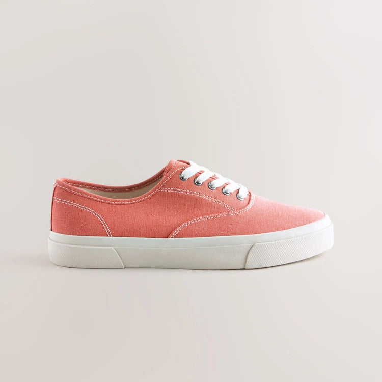 NEXT Canvas CVO Trainers Coral Red