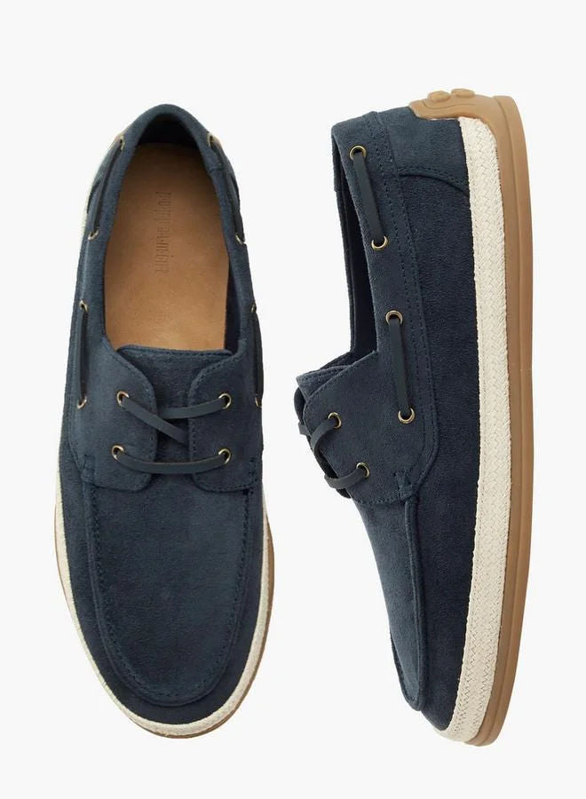 Peppermint Navy Men's Lace-Up Espadrille Boat Shoes