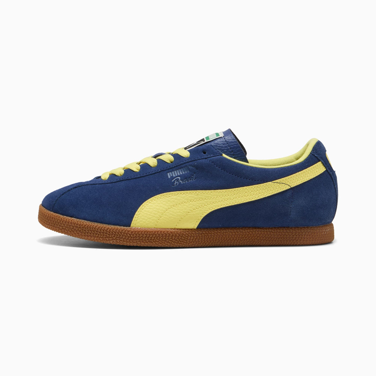 PUMA Brasil Leather Blue Jewel Lemon Meringue sneakers side view