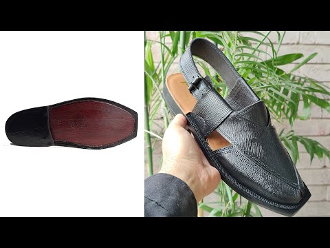 Simple Black Lining Peshawari Chappal