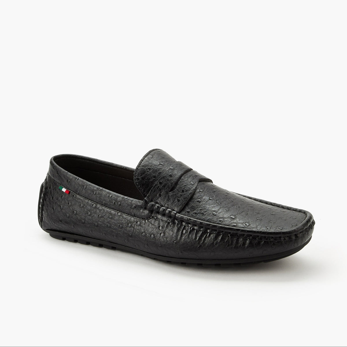 Renzo Ruganni Men Textured Slip-On Black