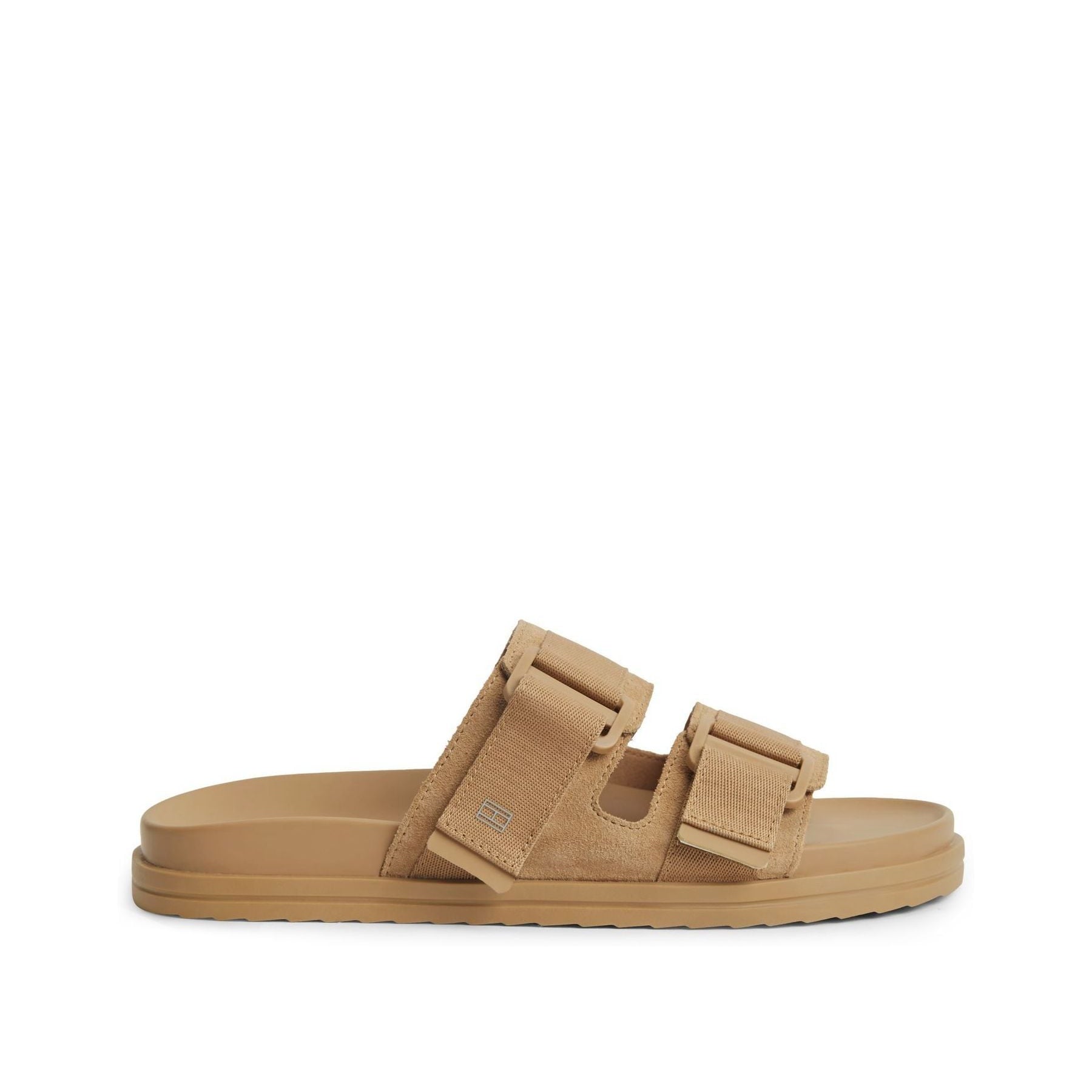Tommy Hilfiger Natural Webbing Strap Buckle Suede Sandals