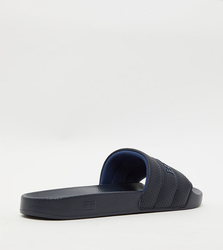 Men Pool Slides by Tommy Hilfiger Blue