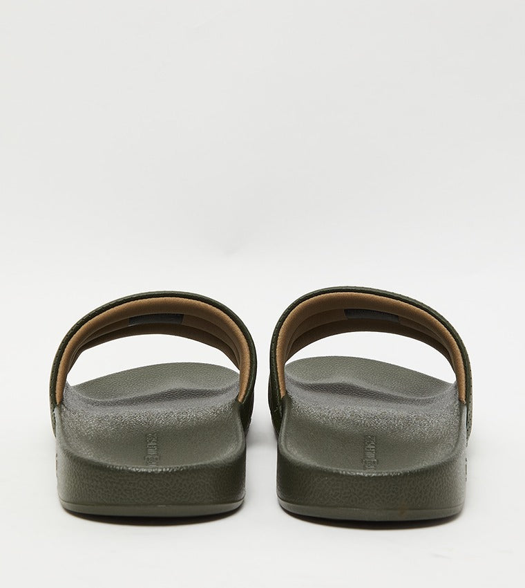 Men Pool Slides by Tommy Hilfiger Green