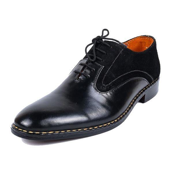 Plain Suede Formal Shoe Black - Jango Mall