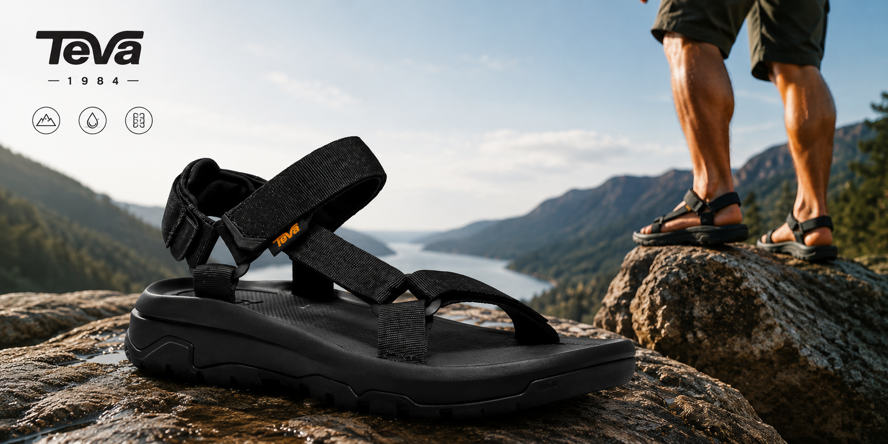 Original TEVA men’s outdoor sandals and hiking footwear collection featuring lightweight adventure-ready comfort shoes for travel, hiking, and casual summer wear.