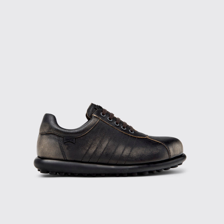 Side view of Pelotas Gray Leather Shoes for Men.