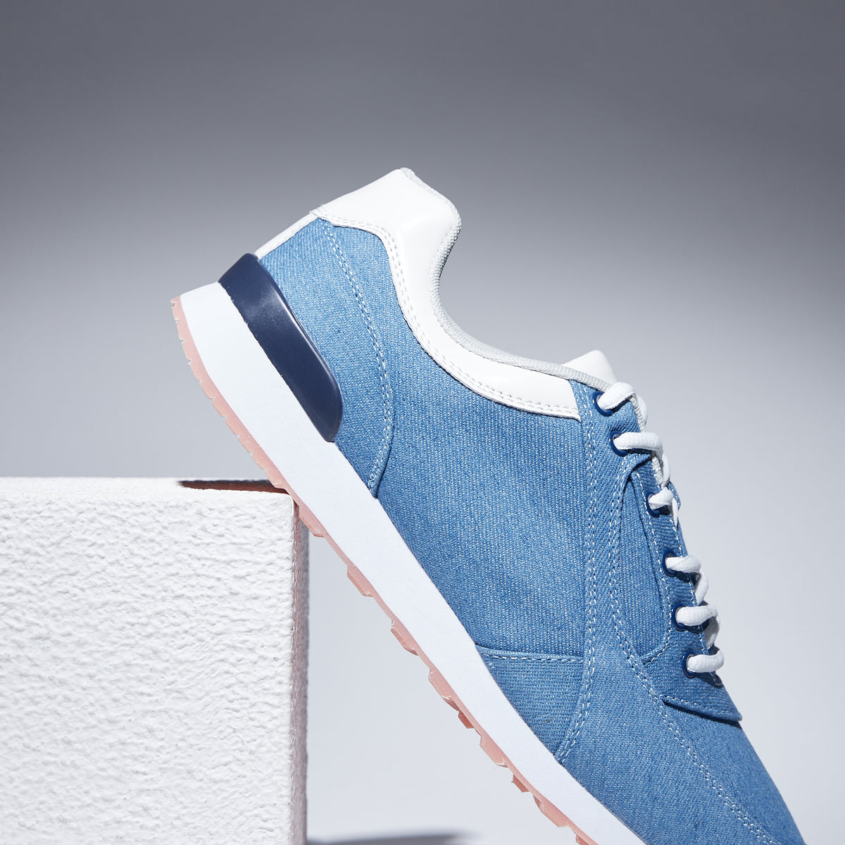 Max Denim Lace-Up Sports Shoes Blue for Men - image 4
