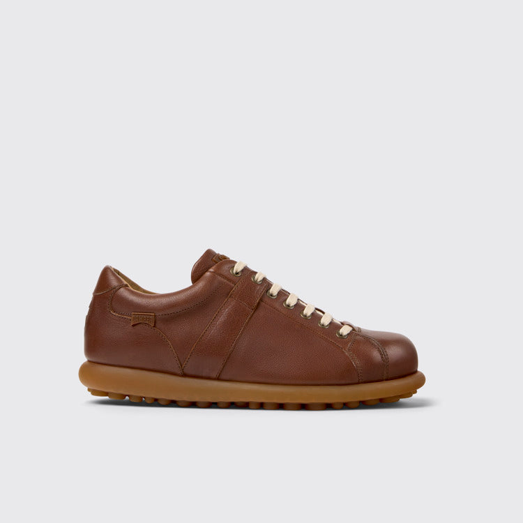 Side view of Pelotas Brown Leather Shoes for Men.