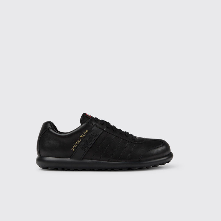 Side view of Pelotas XLite Black Leather Shoes for Men.