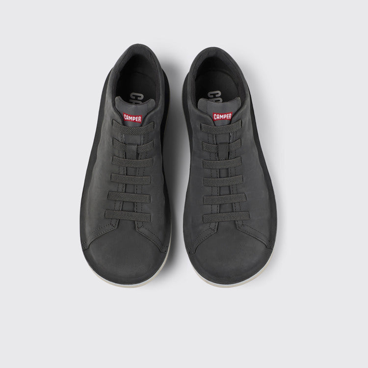 Overhead view of Beetle Gray Nubuck Low Sneaker for Men