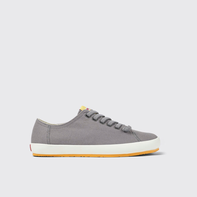 Side view of Peu Rambla Gray Textile Sneaker for Men