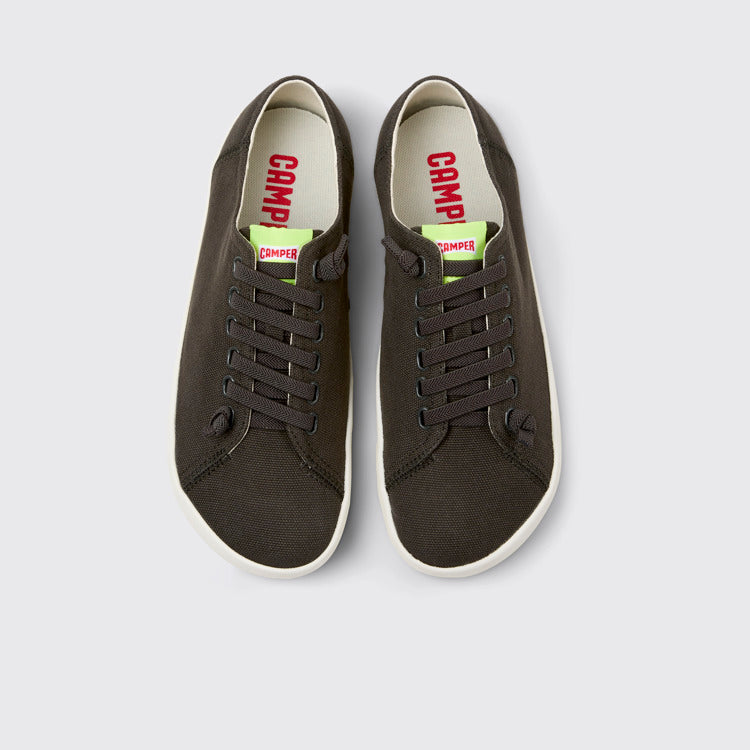 Overhead view of Peu Rambla Gray Recycled Cotton Sneakers for Men.