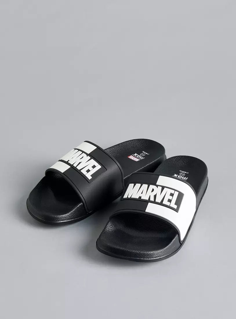 Max Marvel Applique Slides Black Men