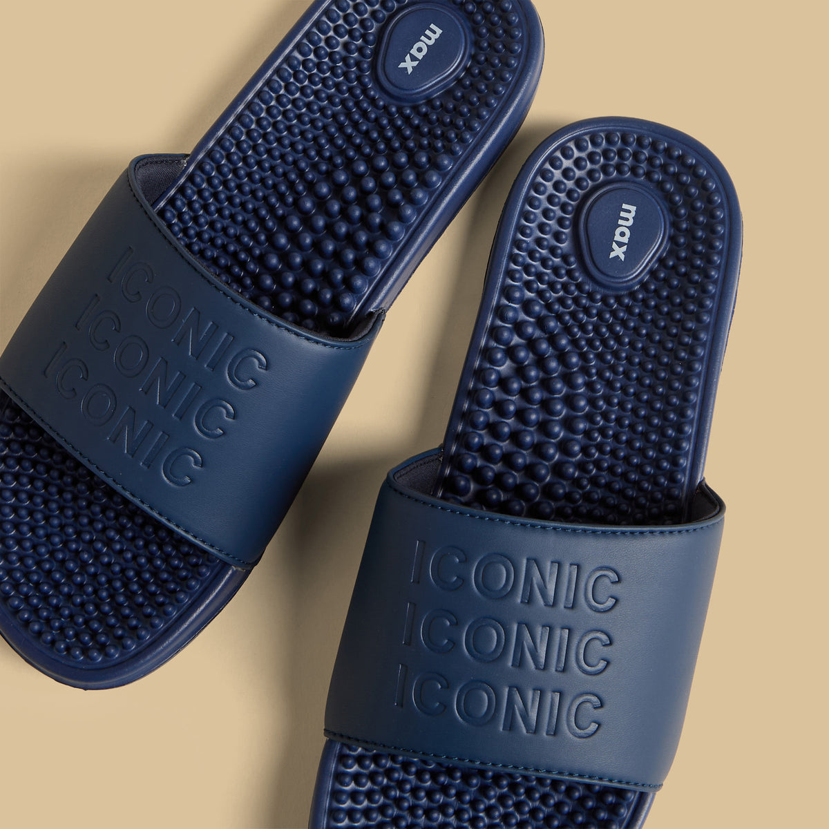 Max Embossed Slides Blue for Men - image 3