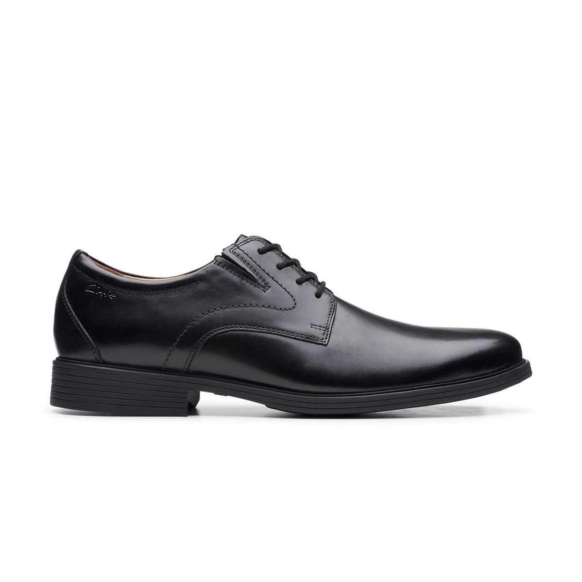 Clarks Men's Whiddon Plain - Black Leather