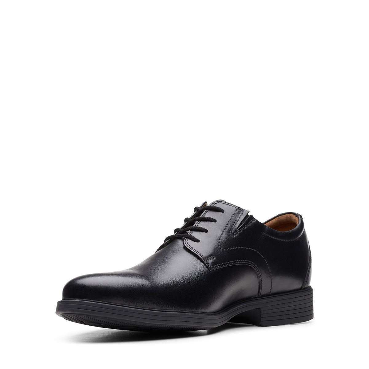 Clarks Men's Whiddon Plain - Black Leather
