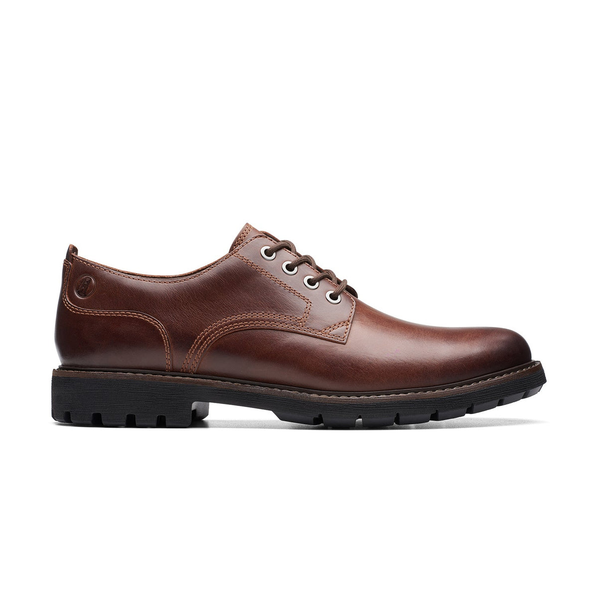 Clarks Men's Batcombe Tie - Dark Tan Leather