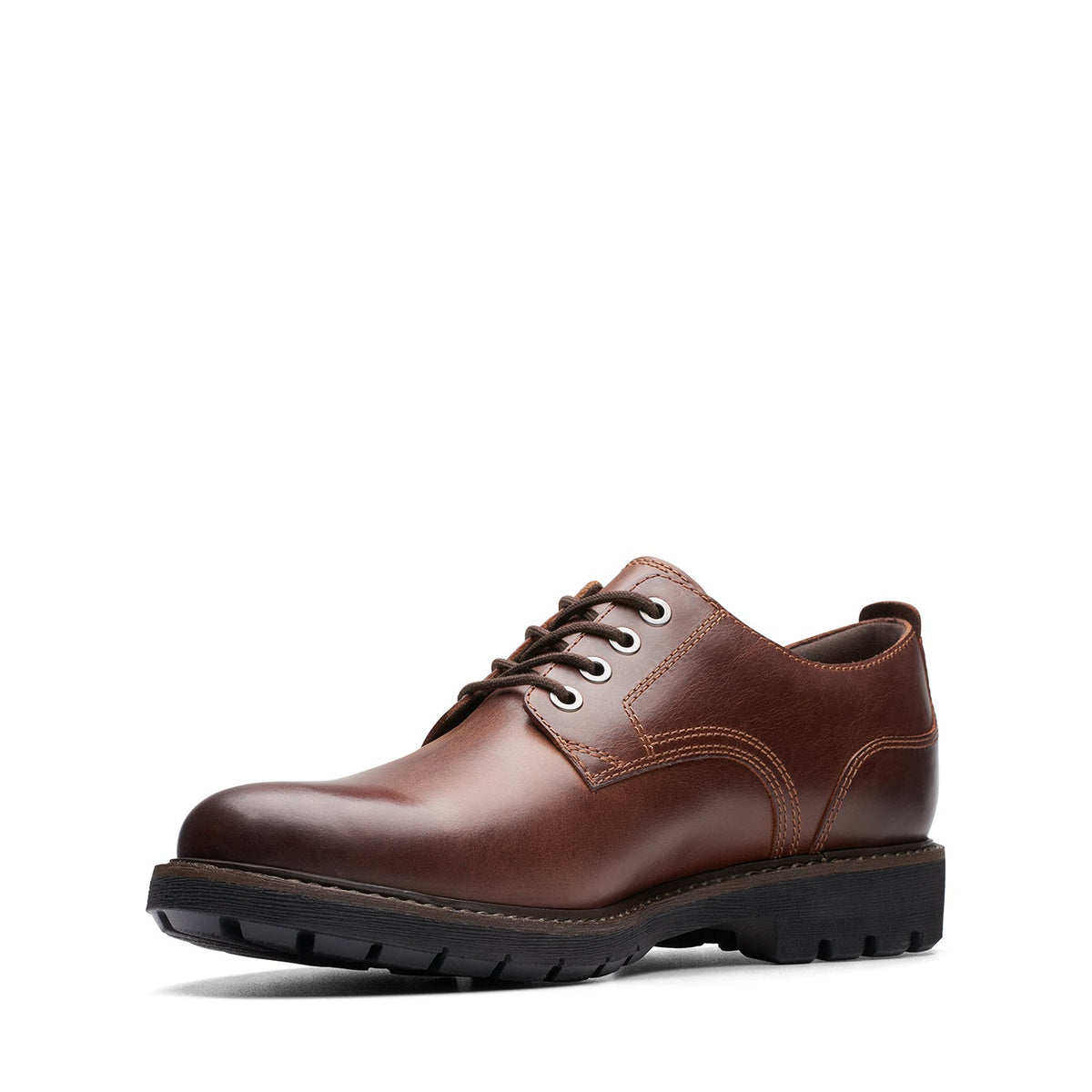 Clarks Men's Batcombe Tie - Dark Tan Leather
