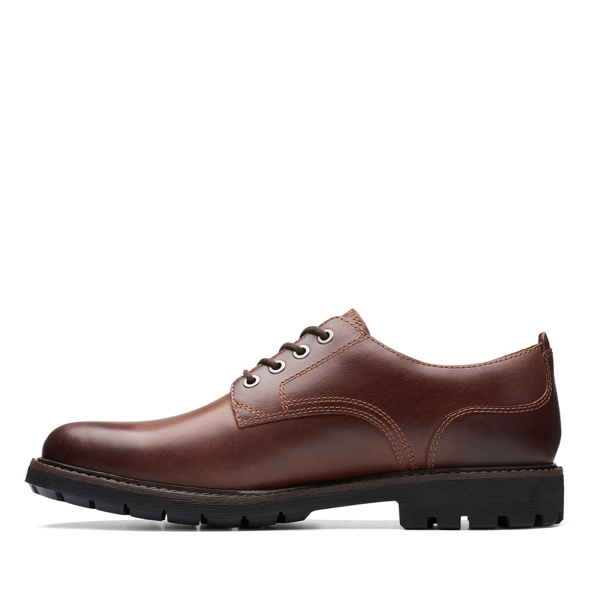 Clarks Men's Batcombe Tie - Dark Tan Leather