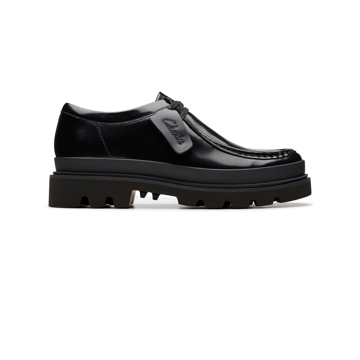 Clarks Men's Badell Seam - Black Hi Shine Leather