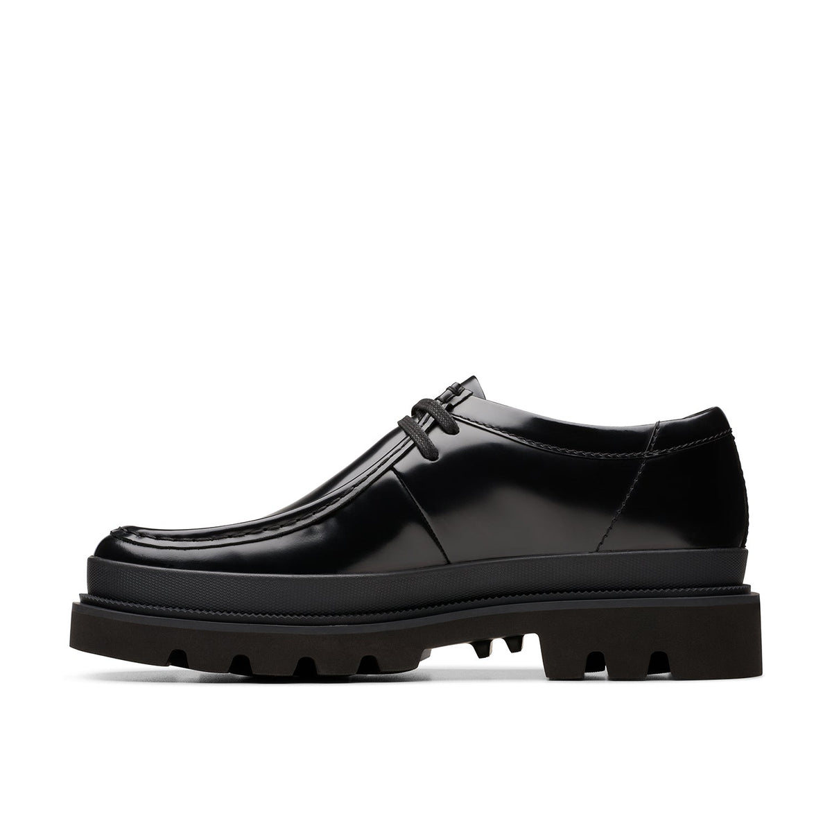 Clarks Men's Badell Seam - Black Hi Shine Leather