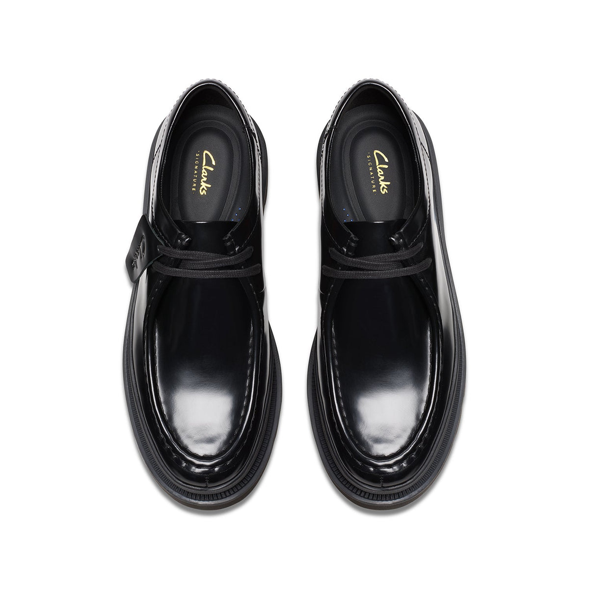 Clarks Men's Badell Seam - Black Hi Shine Leather