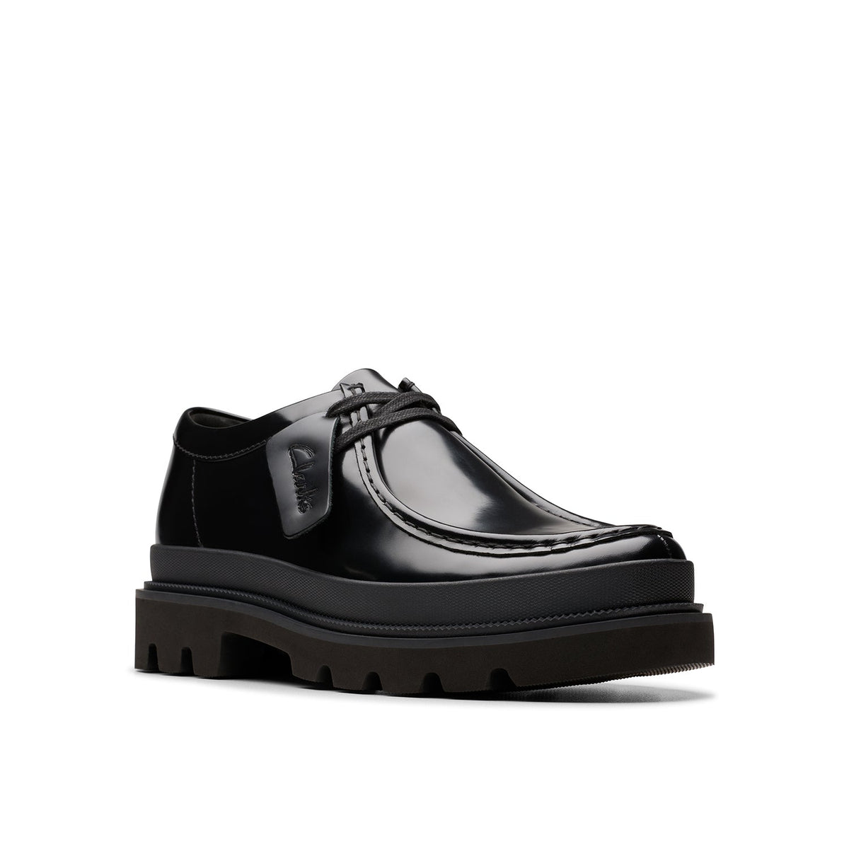 Clarks Men's Badell Seam - Black Hi Shine Leather