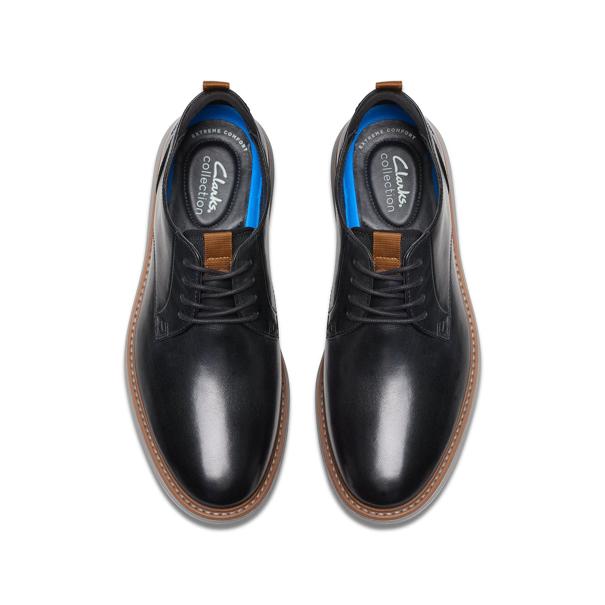 Clarks Men's Brantin Plain - Black Leather