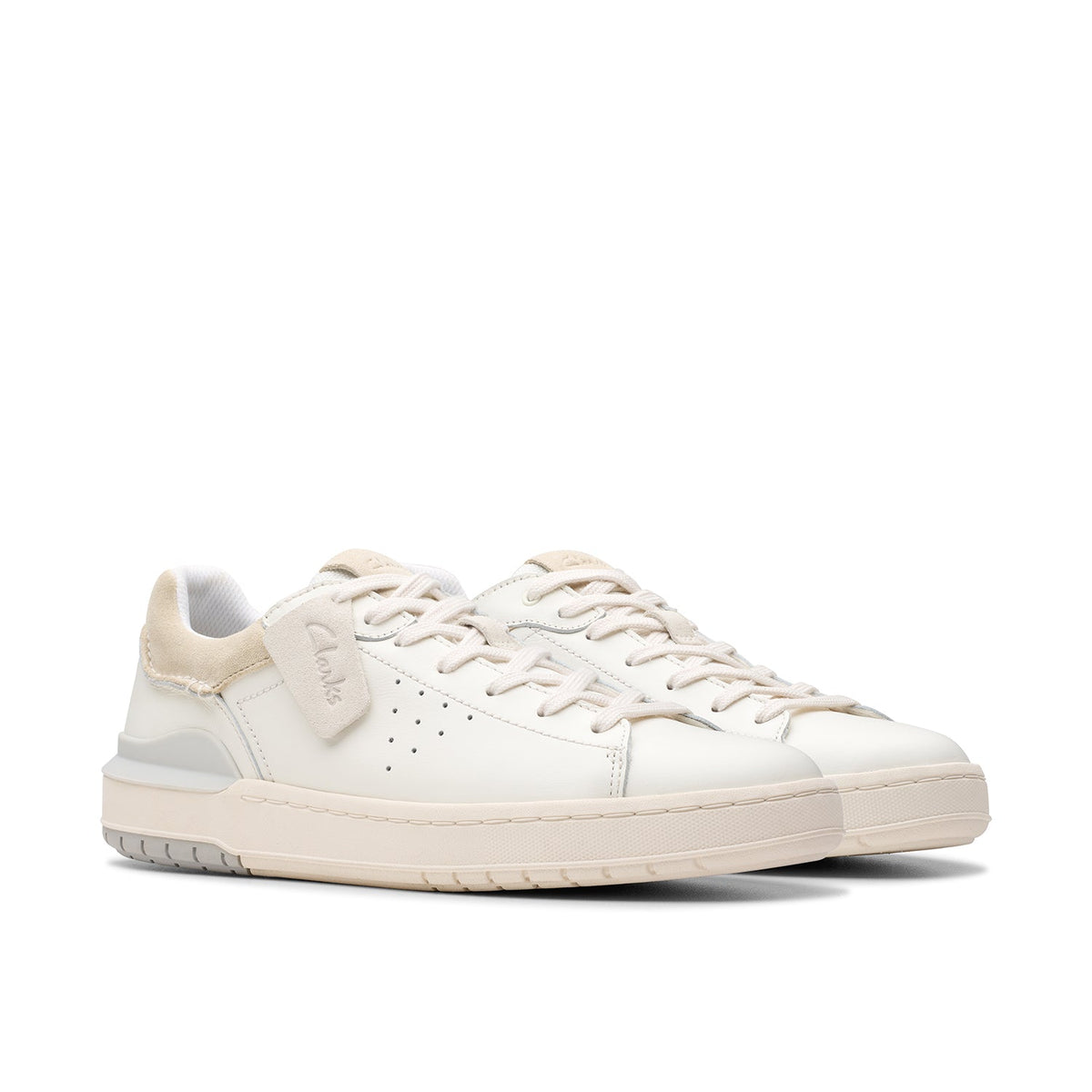 Clarks Men's Courtlite 2 Run - White Leather