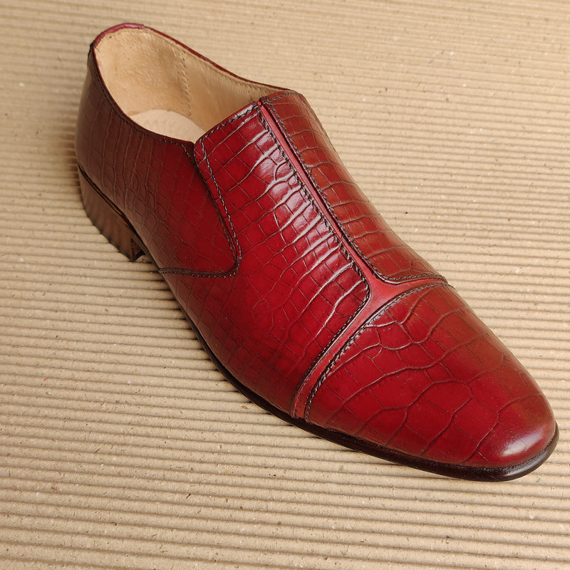 Maroon Croco style Shoe
