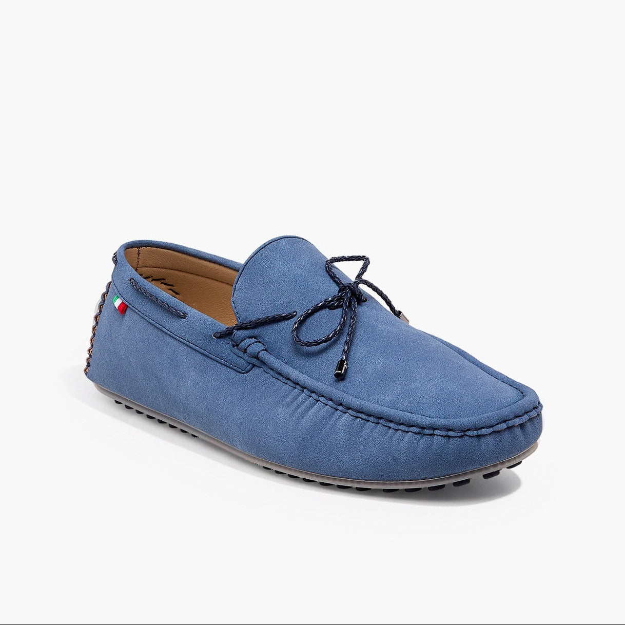 Renzo Rugatti Men Casual Suede Leather Loafers Navy