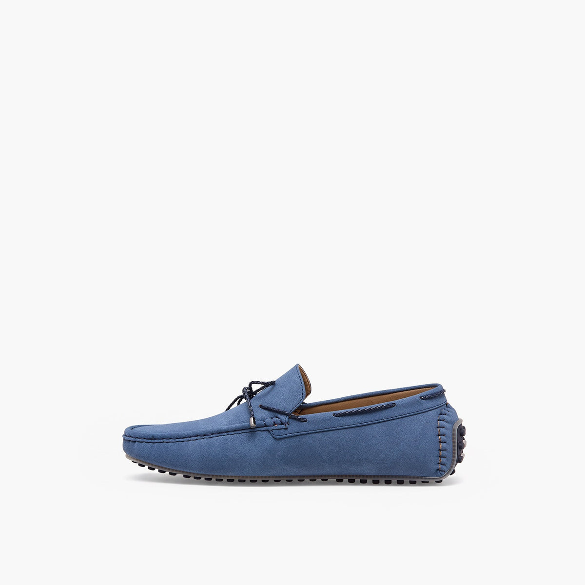 Renzo Rugatti Men Casual Suede Leather Loafers Navy